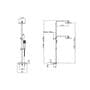 Square Thermostatic Mixer Valve Overhead Shower Riser Kit • Adjustable • Chrome