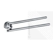 Stylish Double 2 Arm Swivel Towel Rail Bar Bathroom Bath Accessory Chrome