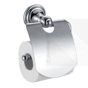 Stylish Toilet Roll Paper Holder & Cover Wall Mounted Bathroom Accessory Chrome