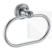 Stylish Towel Ring Holder Oval Bathroom Bath Wall Mounted Accessory Chrome