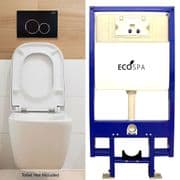 Suer Slim Concealed WC Toilet Frame & Cistern With Designer Black Dual Flush Button
