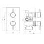 Thermostatic 1 Way Shower Valve | 2 Round Handles with Round LED Overhead Shower Drencher | EcoSpa®