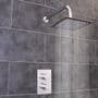 Thermostatic 1 Way Shower Valve 2 Round Handles with Ultra Thin 200MM Square Overhead Shower EcoSpa