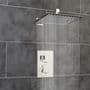 Thermostatic 1 Way Shower Valve, 2 Square Handles, Ultra Thin LARGE 300mm Overhead