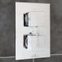 Thermostatic 1 Way Shower Valve, 2 Square Handles, Ultra Thin LARGE 300mm Overhead