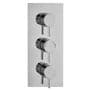Thermostatic 2 Way Shower Valve, Round Handles, Round LED Overhead Drencher & Handset