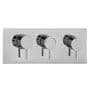 Thermostatic 2 Way Shower Valve, Round Handles, Round LED Overhead Drencher & Handset