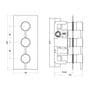 Thermostatic 2 Way Shower Valve, Round Handles, Round LED Overhead Drencher & Handset