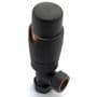 Thermostatic Anthracite Angled TRV Radiator Lockshield Valve Pack 15mm x 1/2