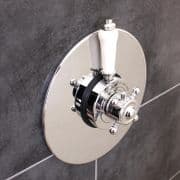 Traditional Concealed Concentric Solid Brass Dual Thermostatic Bathroom Shower Mixer Valve | 1 Outlet 2 Handles | EcoSpa®