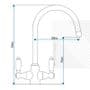 TRADITIONAL Victorian Kitchen Sink Mixer Tap Chrome Swivel Spout & Dual Handles