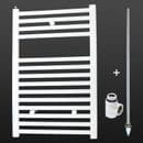 Ultraheat Chelmsford 700 x 420mm Straight White 500w Dual Fuel & Electric Heated Bathroom Towel Warmer