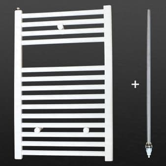 Ultraheat Chelmsford 700 x 420mm Straight White 500w Electric Heated Bathroom Towel Warmer
