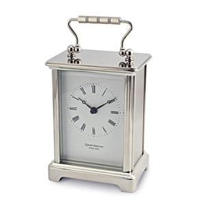David Peterson Chrome Obis Carriage Clock with Quartz Movement. Q/OB/S