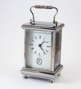 Refurbished David Peterson Chrome DP/BT/S Solid Brass 8 Day Carriage Clock (Ref 32)