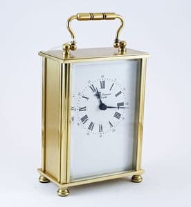 Refurbished David Peterson Large FB/BS Solid Brass Quartz Carriage Clock (Ref Q13)