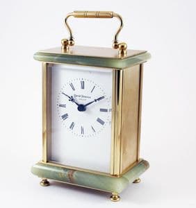 Refurbished David Peterson Solid Brass & Onyx Quartz GOC/1 Carriage Clock (Ref 38)