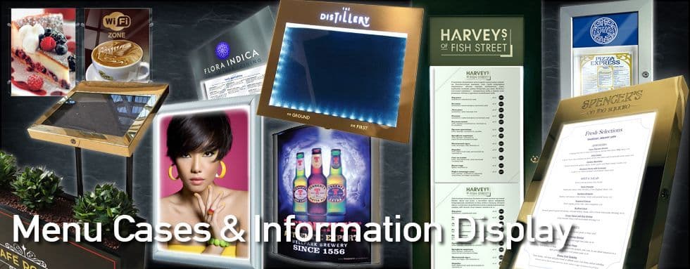 Menu Cases & Menucase Menu Display. LED Lit Menu Box.