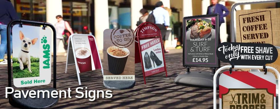 Pavement Signs and A-Boards. Swing Boards and Chalkboards.