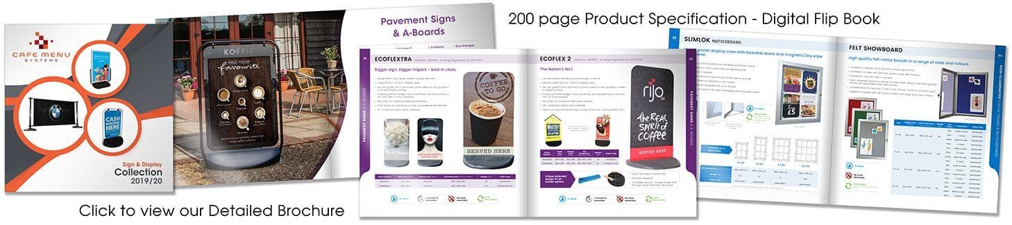 Sign & Signage Product Display Brochure with Specifications.