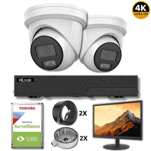 (OEM) 2 Camera 8MP 4K IP CCTV Kit – NVR-104MH-C/4P(E), 2TB + FREE Monitor