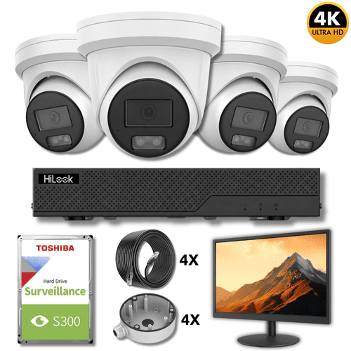 (OEM) NVR-108MH-C/8P(E) 4 Camera 8MP 4K 2.8mm CCTV Kit – 2TB + FREE 24-Inch Monitor