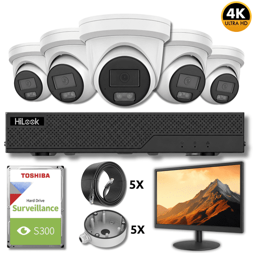 (OEM) NVR-108MH-C/8P(E) 5 Camera 8MP 4K 2.8mm CCTV Kit – 2TB + FREE 24-Inch Monitor
