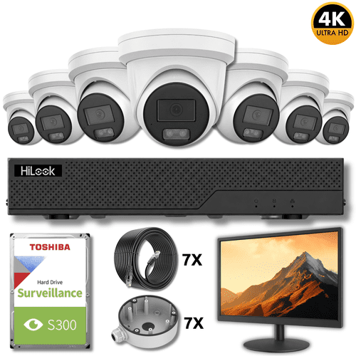 (OEM) NVR-108MH-C/8P(E) 7 Camera 8MP 4K 2.8mm CCTV Kit – 2TB + FREE 24-Inch Monitor