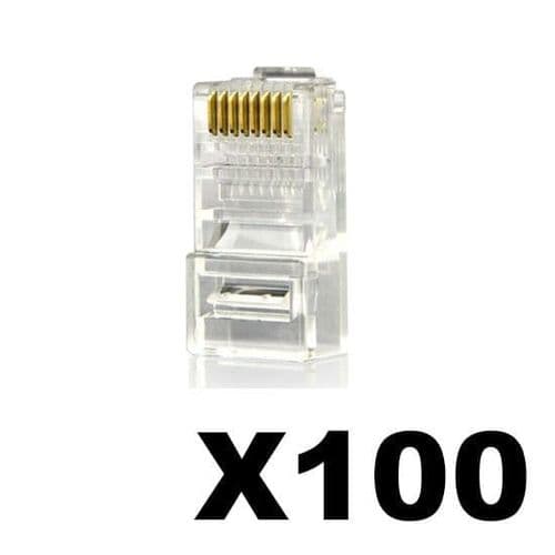 100x Cat6 Non-Passthrough Connectors - CAT6 Crimps
