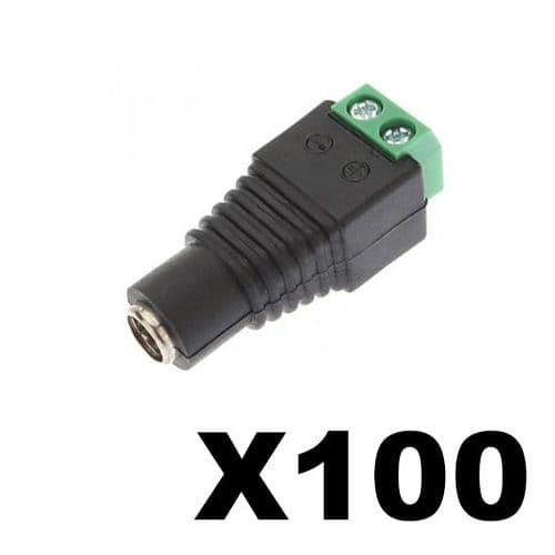 100X FEMALE DC PLUG WITH TERMINAL BLOCK x100
