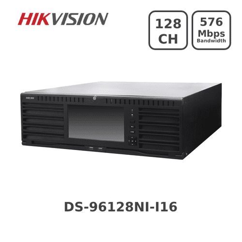 12MP Hikvision DS-96128NI-I16/ 128 Channel Network Video Recorder 576Mbps Bandwidth