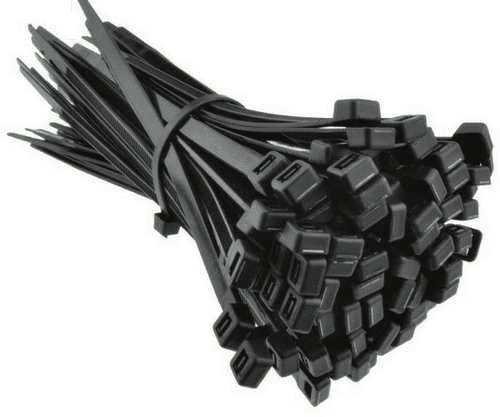 200mm x 4.8mm Zip Ties x100 Black