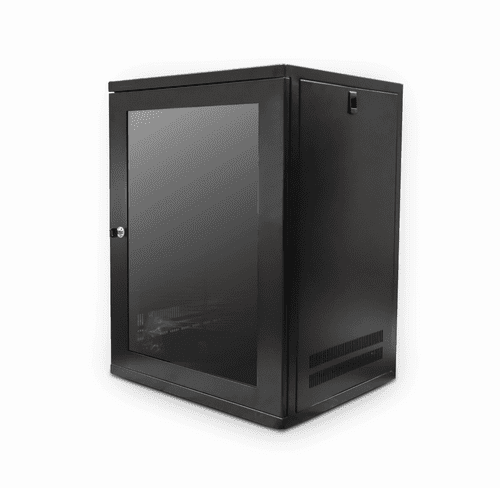 21U 450mm 19" Data Rack Wall Cabinet with shelf - Black CAB-W21U-EL450