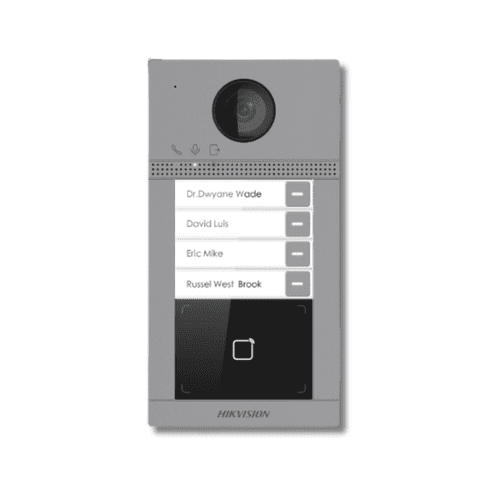 2MP DS-KV8413-WME1/FLUSH Hikvision Flush to wall Video Intercom w/ Mifare - 4 Button