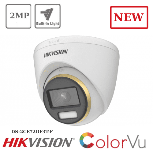 2MP Hikvision DS-2CE72DF3T-F(2.8mm) ColorVu Fixed Turret TVI Camera