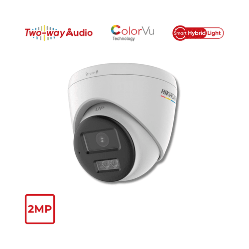 2MP Hikvision DS-2CE72DF3T-LXTS(2.8mm) Fixed Turret Camera Smart Dual-Light, Mic, Siren, 2-way Audio