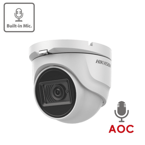 2MP Hikvision DS-2CE76D0T-ITMFS HD-TVI 2.8mm Fixed Lens Turret Camera Built-In Mic 30M IR
