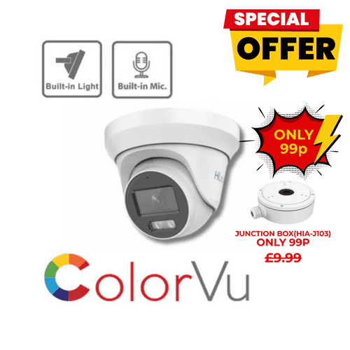 2MP HiLook by Hikvision THC-T229-MS(2.8mm)(HiLook STD) ColorVu Audio Fixed Turret Camera