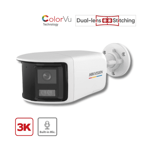 3K Hikvision DS-2CE12KF3TP-DLS​​​​​​​ (2.8MM) ColorVu PoC Dual-lens Fixed 180° Bullet Camera
