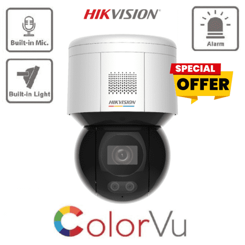 4MP ColorVu Hikvision DS-2DE3A400BW-DE (F1) (T5) IP PT Ceiling Camera No Zoom Ceiling Only