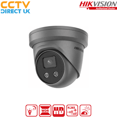 4MP DS-2CD2346G2-IU AcuSense Hikvision Grey Outdoor IR Fixed Turret Network Camera
