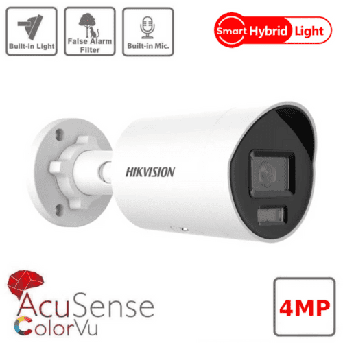 4MP Hikvision DS-2CD2047G2H-LIU(4MM)(EF) Smart Hybrid ColorVu and IR Acusense Mini Bullet