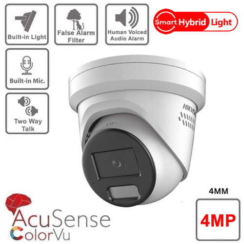 4MP Hikvision DS-2CD2347G2H-LISU/SL(4mm) Smart Hybrid Light with ColorVu Fixed Turret