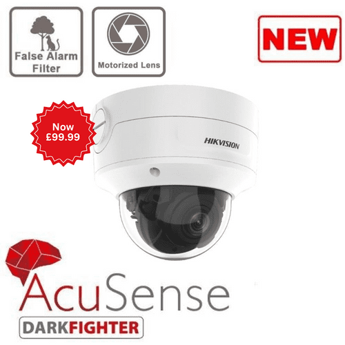 4MP Hikvision DS-2CD2746G2-IZS Acusense Darkfighter dome camera with IR Motorised (Offer)