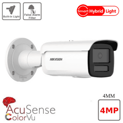 4MP Hikvision DS-2CD2T47G2H-LI (eF) Smart Hybrid Light with ColorVu IP Bullet Camera - 4MM