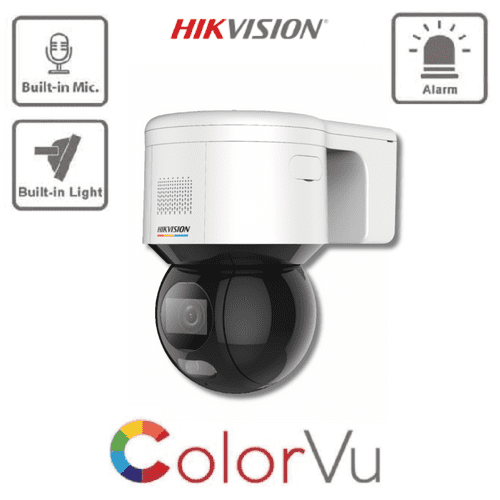 4MP Hikvision DS-2DE3A400BW-DE (F1) (T5) ColorVu PT IP Camera Wall Mount