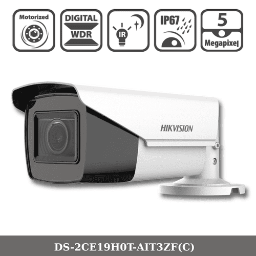 5MP DS-2CE19H0T-AIT3ZF(C) Hikvision Motorised Varifocal Bullet Camera WHITE/BLACK