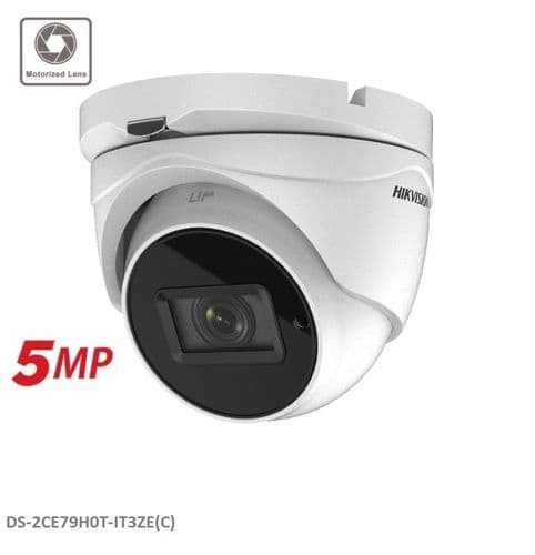 5MP DS-2CE79H0T-IT3ZE Hikvision Motorised Varifocal Turret Camera WHITE/BLACK/GREY