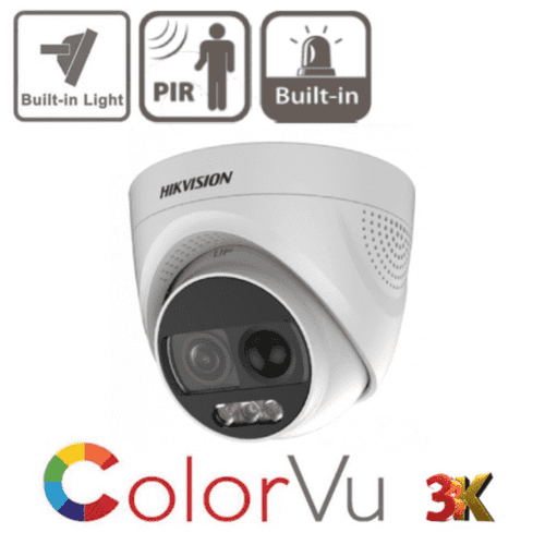 5MP Hikvision DS-2CE72KF3T-PIRXO(2.8mm) 3K ColorVu PIR Siren Fixed Turret Camera
