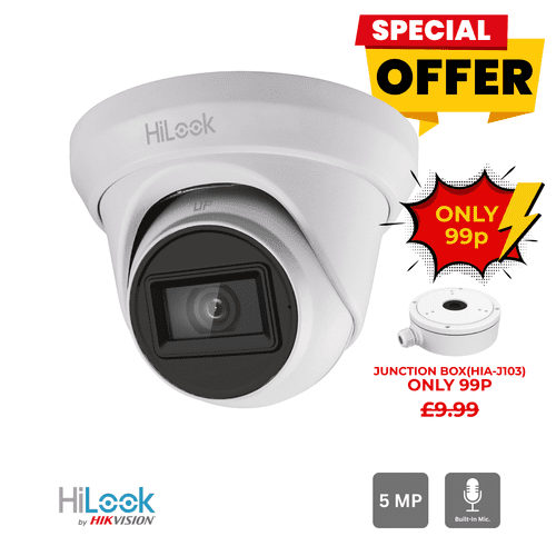 5MP Hilook by Hikvision THC-T250-MS(2.8mm) Audio Fixed Turret built-in mic Camera